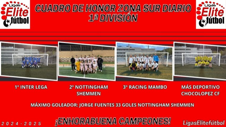 CUADRO DE HONOR. ZONA SUR DIARIO 1ª DIVISIÓN